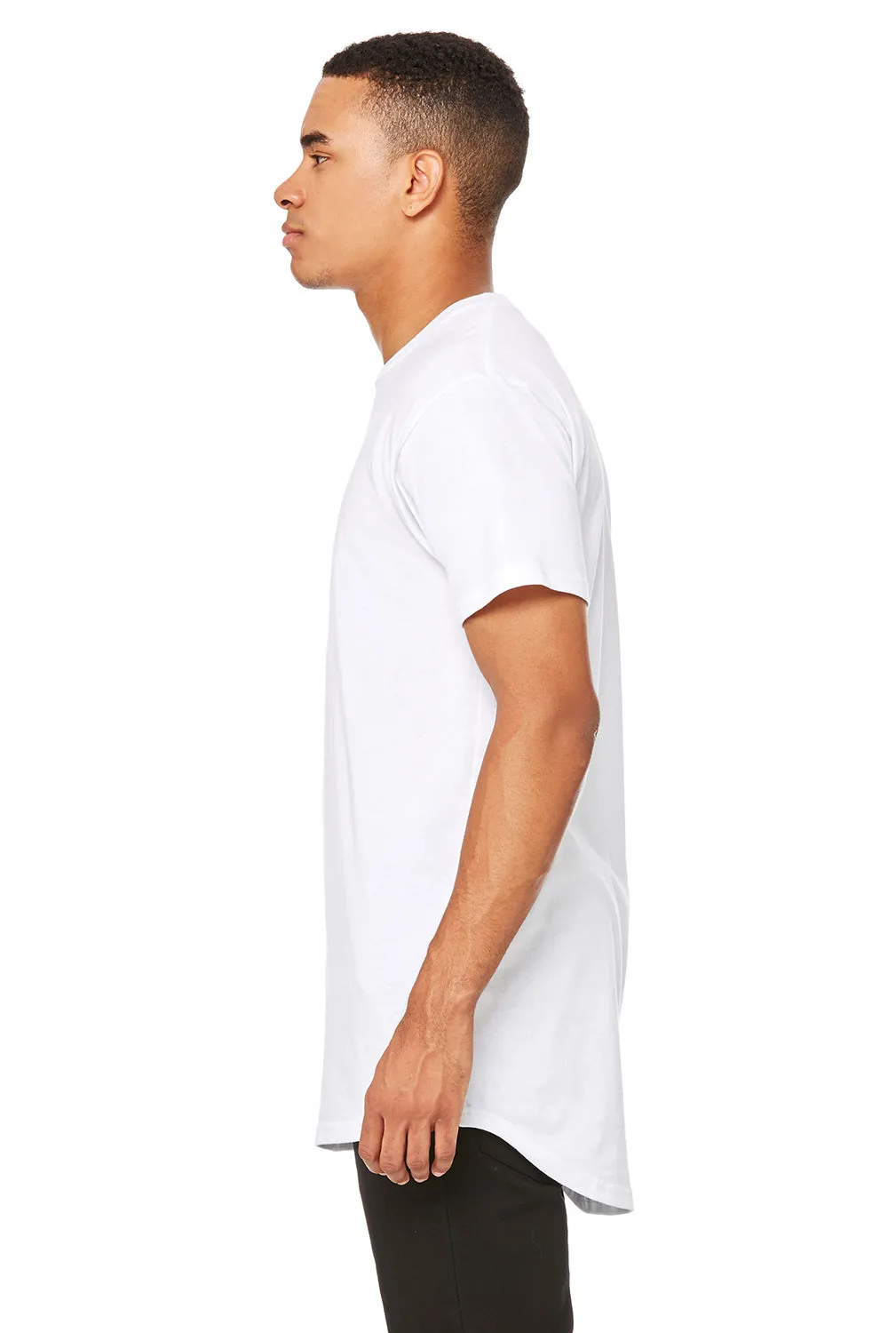 Bella   Canvas Mens Long Body Urban Short Sleeve Crewneck T-Shirt - White