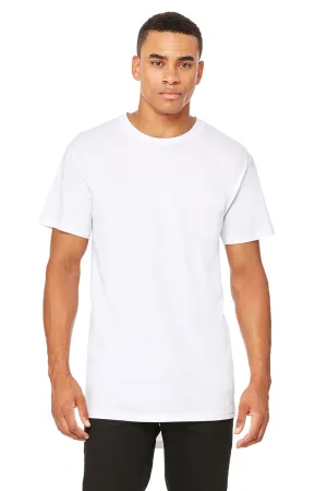 Bella   Canvas Mens Long Body Urban Short Sleeve Crewneck T-Shirt - White