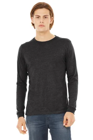 Bella   Canvas Mens Long Sleeve Crewneck T-Shirt - Charcoal Black