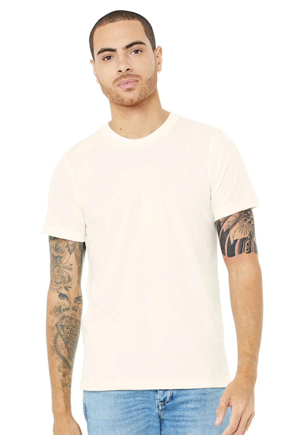 Bella   Canvas Mens Short Sleeve Crewneck T-Shirt - Solid Natural