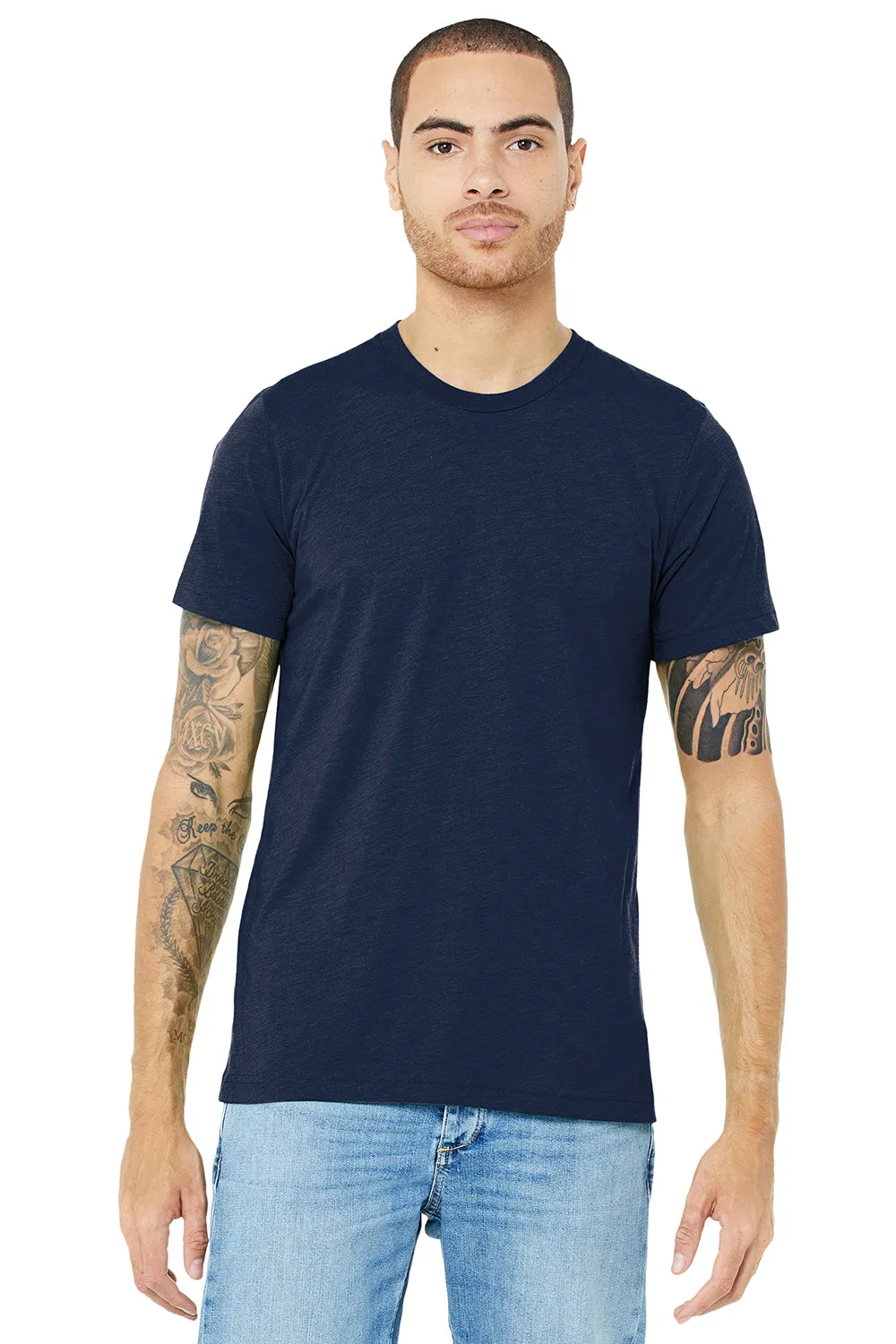 Bella   Canvas Mens Short Sleeve Crewneck T-Shirt - Solid Navy Blue