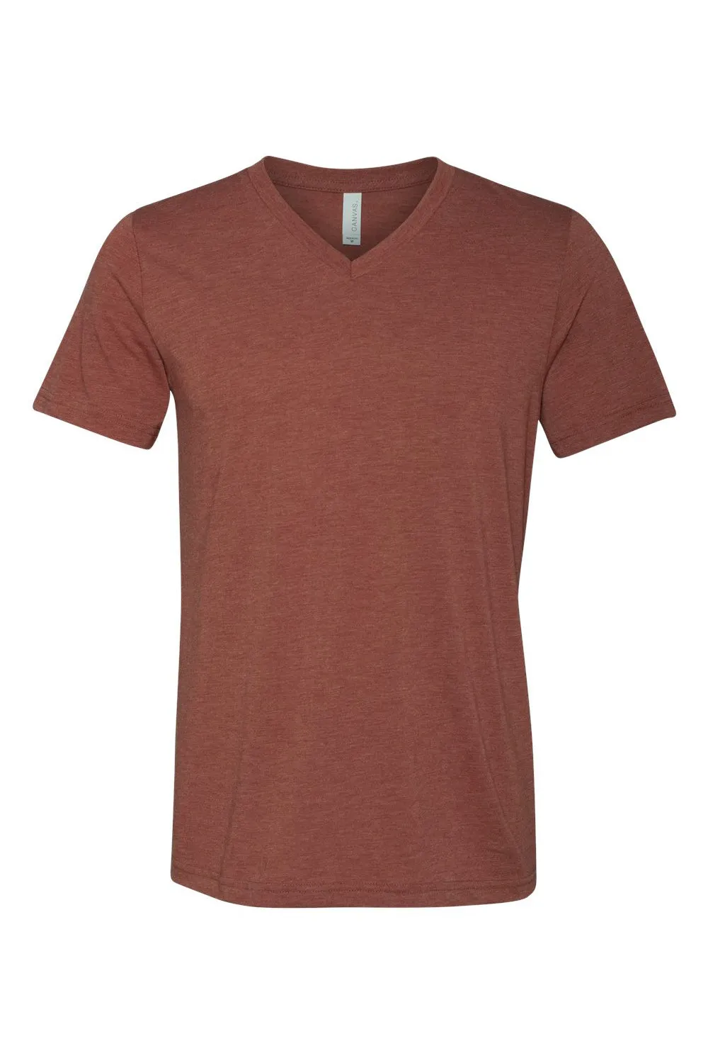 Bella   Canvas Mens Short Sleeve V-Neck T-Shirt - Clay Red