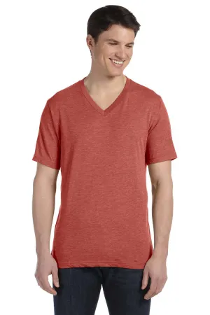 Bella   Canvas Mens Short Sleeve V-Neck T-Shirt - Clay Red