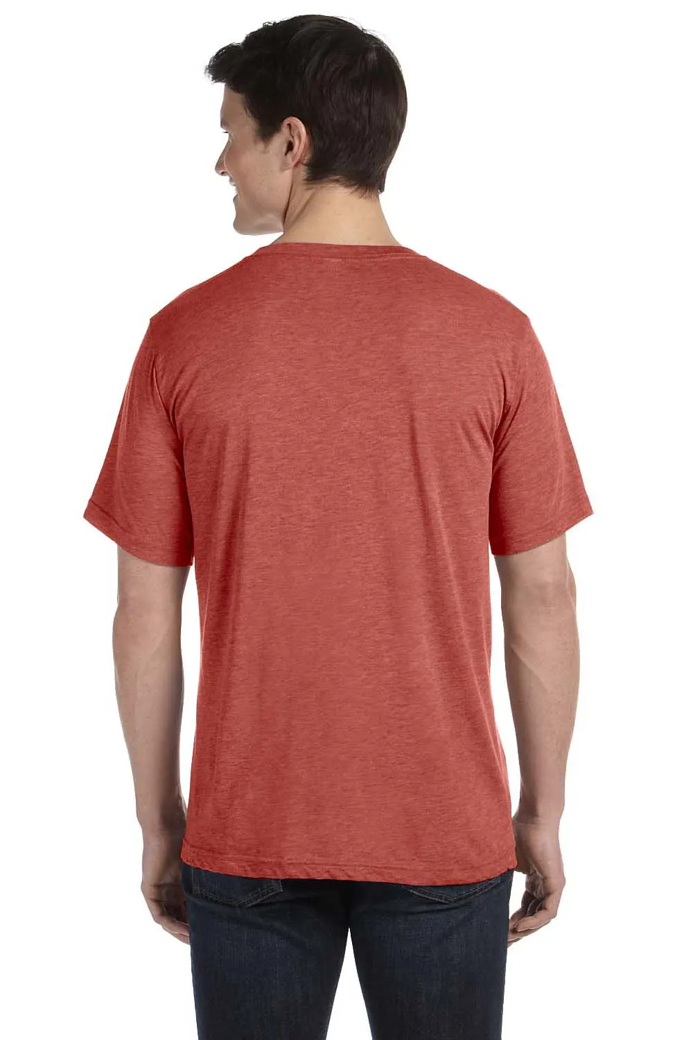 Bella   Canvas Mens Short Sleeve V-Neck T-Shirt - Clay Red