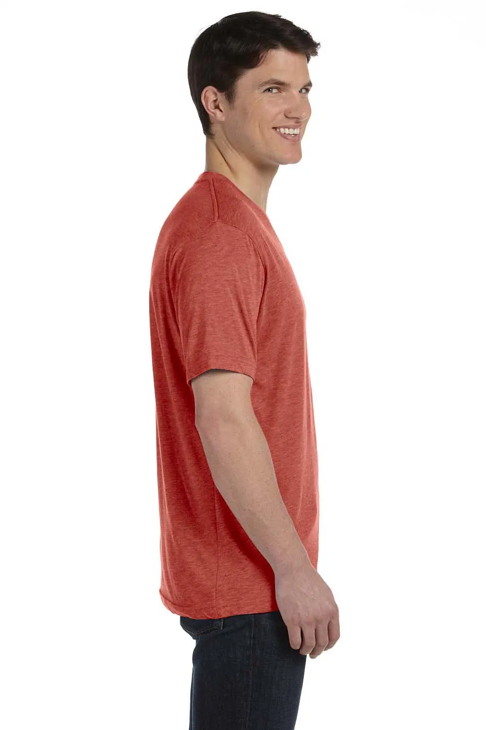 Bella   Canvas Mens Short Sleeve V-Neck T-Shirt - Clay Red