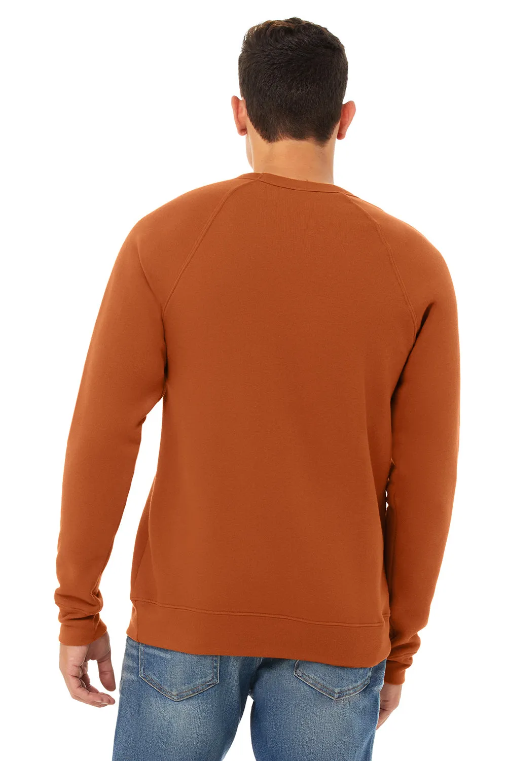 Bella   Canvas Mens Sponge Fleece Crewneck Sweatshirt - Autumn Orange