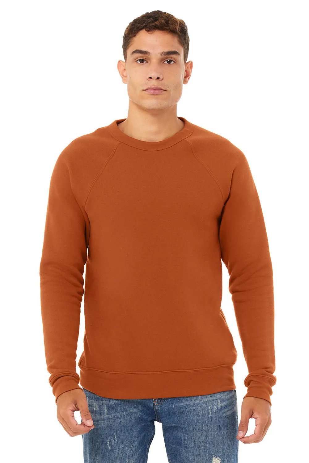 Bella   Canvas Mens Sponge Fleece Crewneck Sweatshirt - Autumn Orange