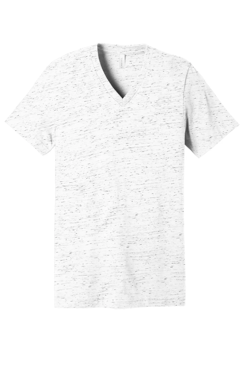 Bella   Canvas Mens Textured Jersey Short Sleeve V-Neck T-Shirt - White Marble