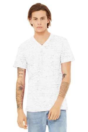 Bella   Canvas Mens Textured Jersey Short Sleeve V-Neck T-Shirt - White Marble