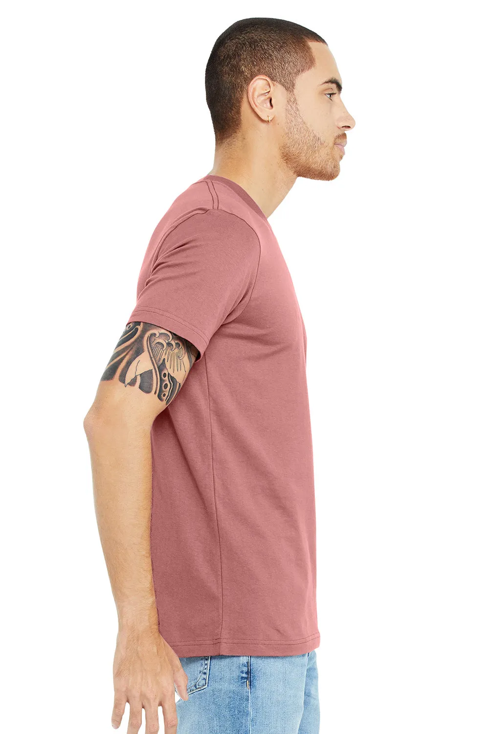 Bella   Canvas Mens USA Made Jersey Short Sleeve Crewneck T-Shirt - Mauve
