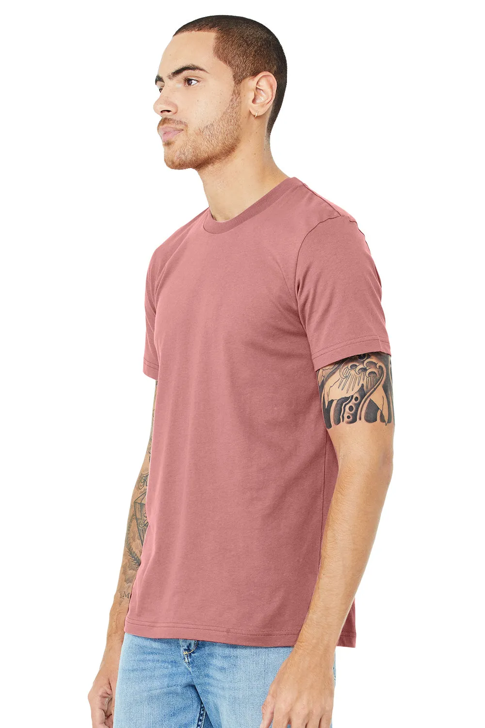 Bella   Canvas Mens USA Made Jersey Short Sleeve Crewneck T-Shirt - Mauve