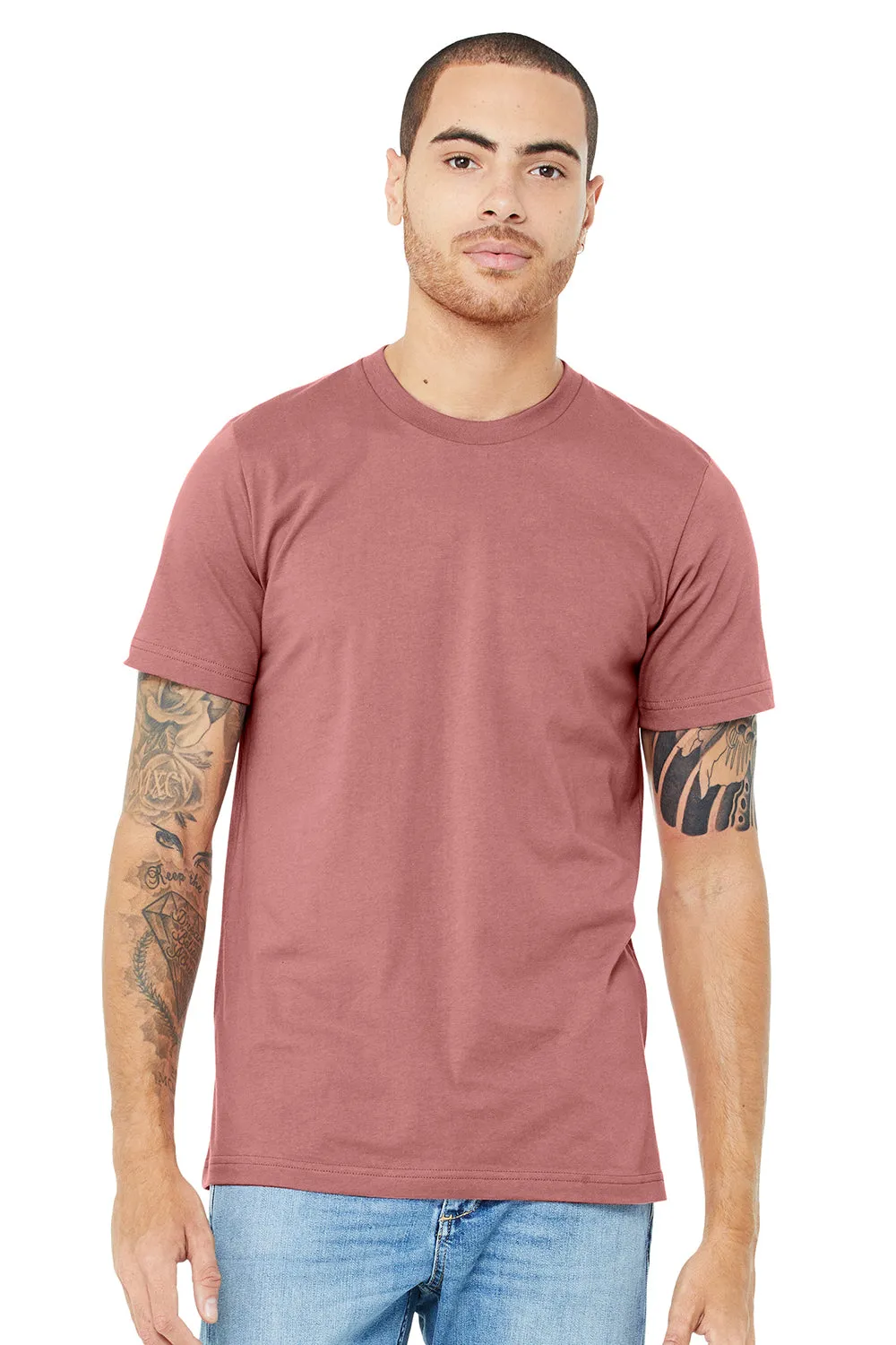 Bella   Canvas Mens USA Made Jersey Short Sleeve Crewneck T-Shirt - Mauve