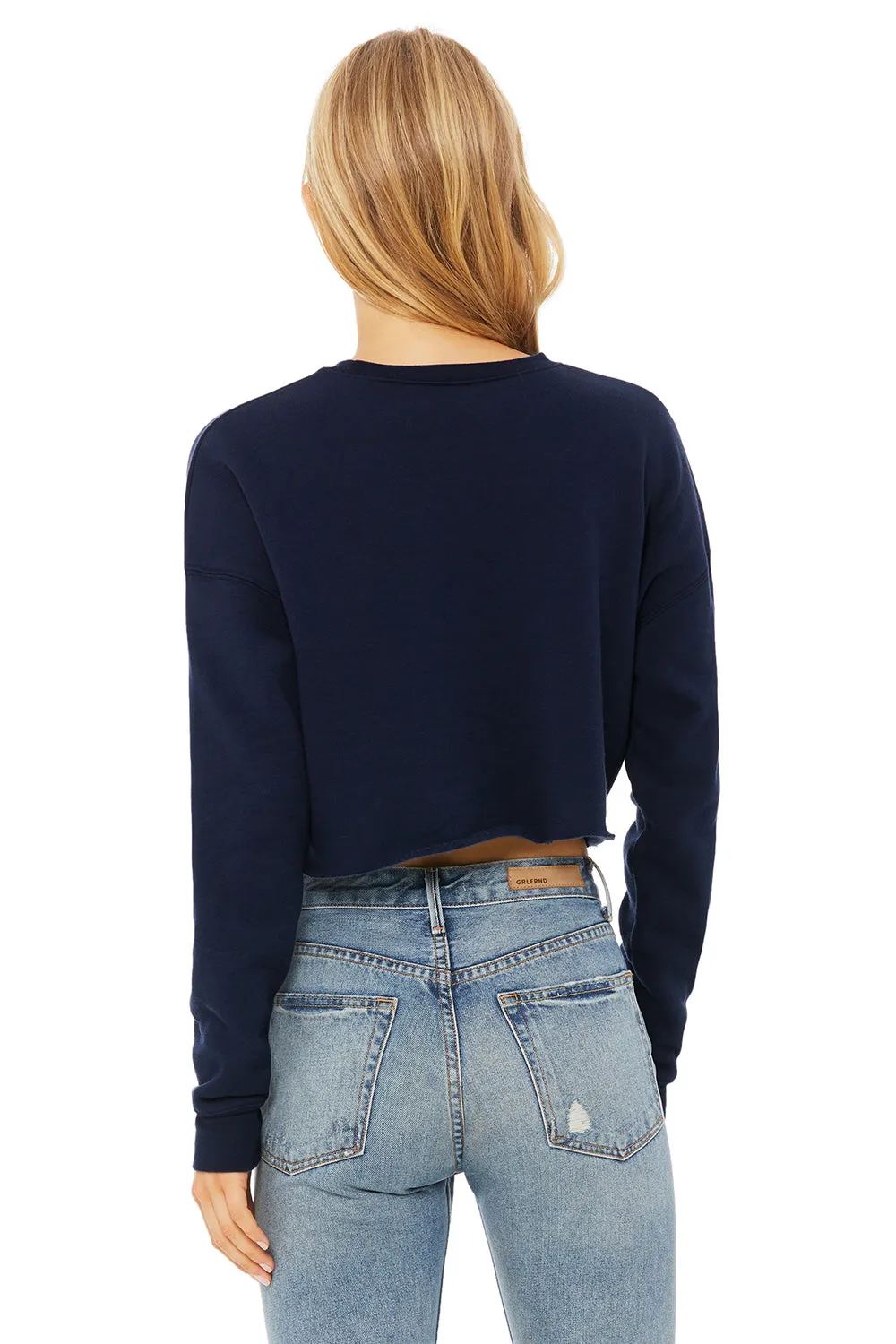 Bella   Canvas Womens Cropped Fleece Crewneck Sweatshirt - Navy Blue
