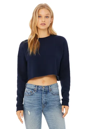 Bella   Canvas Womens Cropped Fleece Crewneck Sweatshirt - Navy Blue