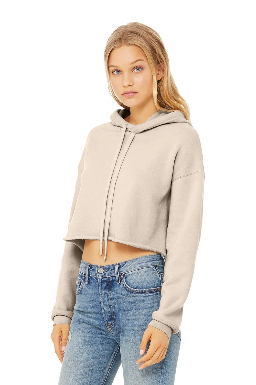 Bella   Canvas Womens Cropped Fleece Hooded Sweatshirt Hoodie - Heather Dust