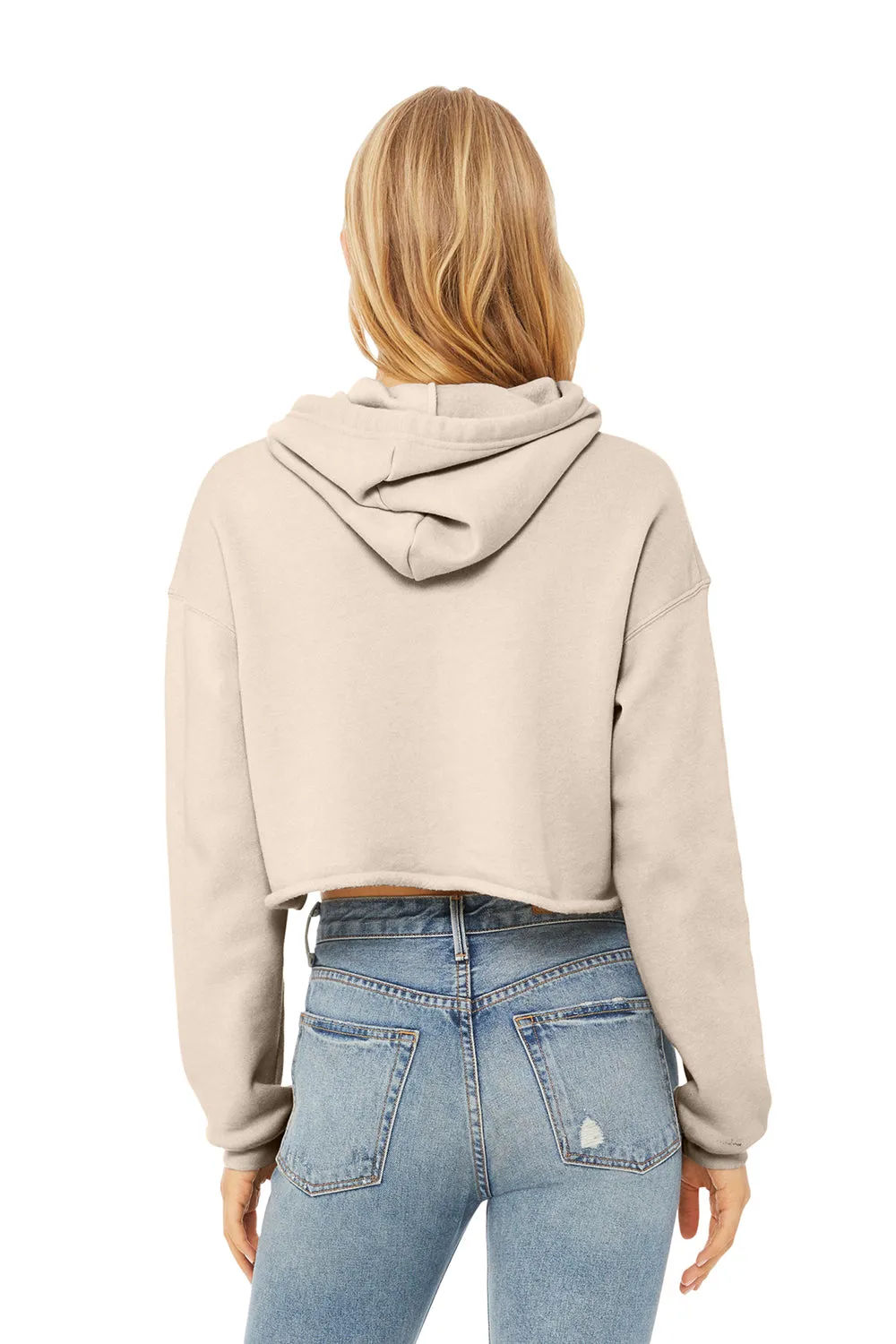 Bella   Canvas Womens Cropped Fleece Hooded Sweatshirt Hoodie - Heather Dust