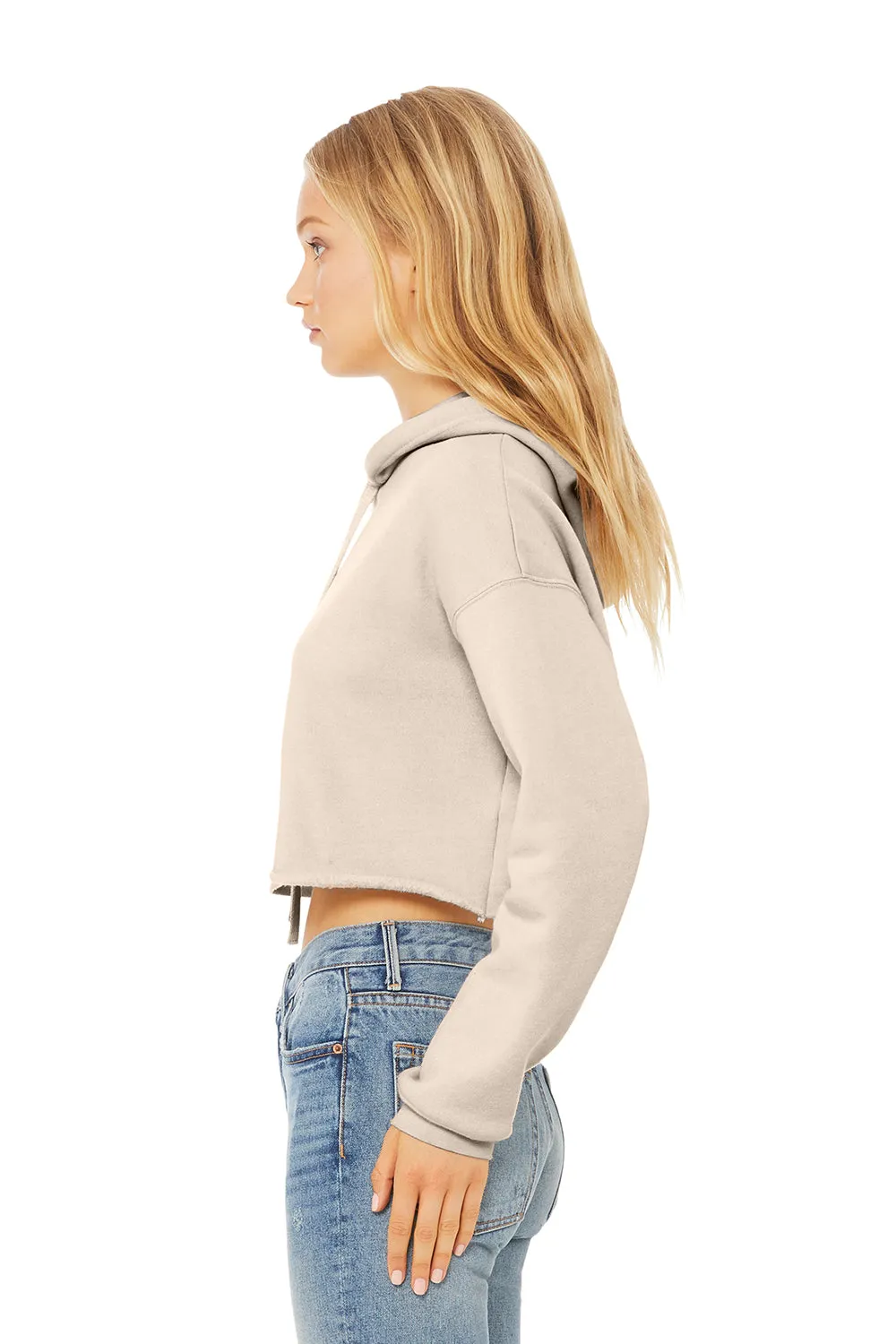 Bella   Canvas Womens Cropped Fleece Hooded Sweatshirt Hoodie - Heather Dust