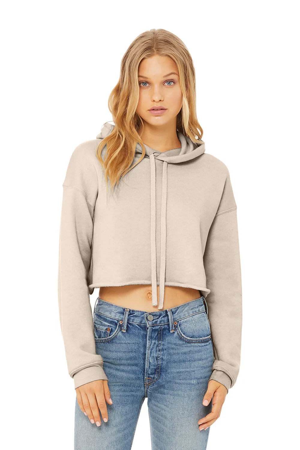 Bella   Canvas Womens Cropped Fleece Hooded Sweatshirt Hoodie - Heather Dust