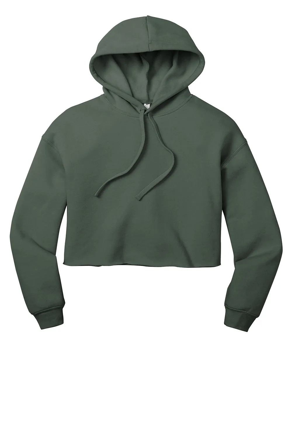 Bella   Canvas Womens Cropped Fleece Hooded Sweatshirt Hoodie - Military Green