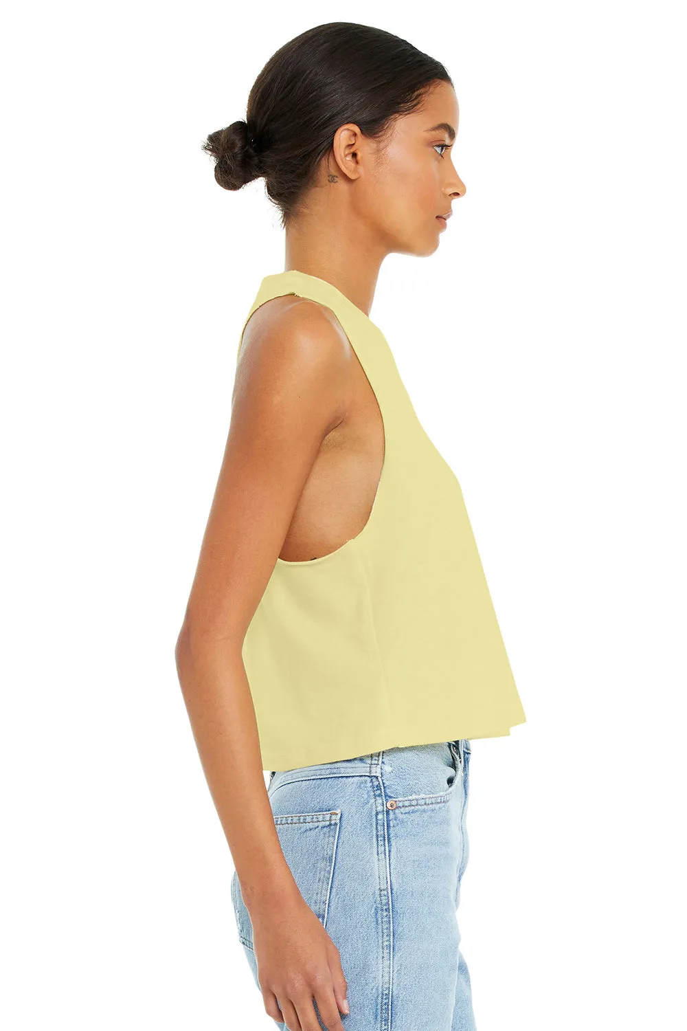Bella   Canvas Womens Cropped Tank Top - Heather French Vanilla