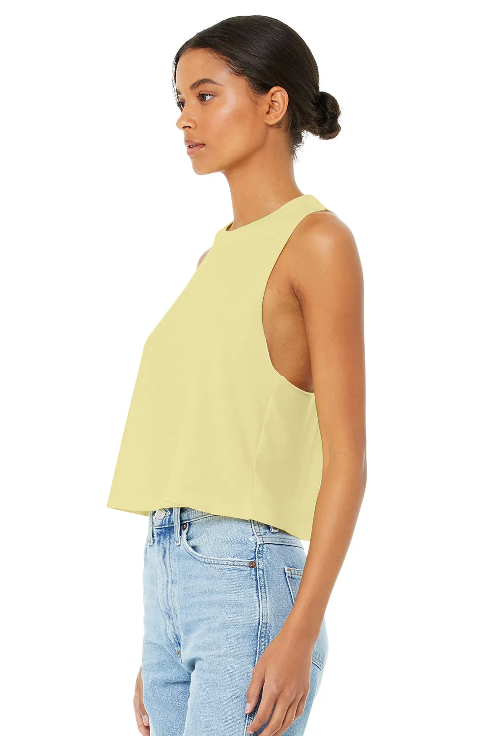 Bella   Canvas Womens Cropped Tank Top - Heather French Vanilla