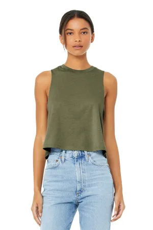 Bella   Canvas Womens Cropped Tank Top - Heather Olive Green