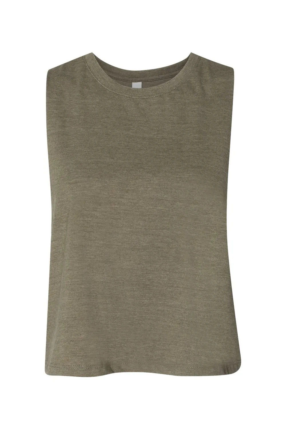 Bella   Canvas Womens Cropped Tank Top - Heather Olive Green