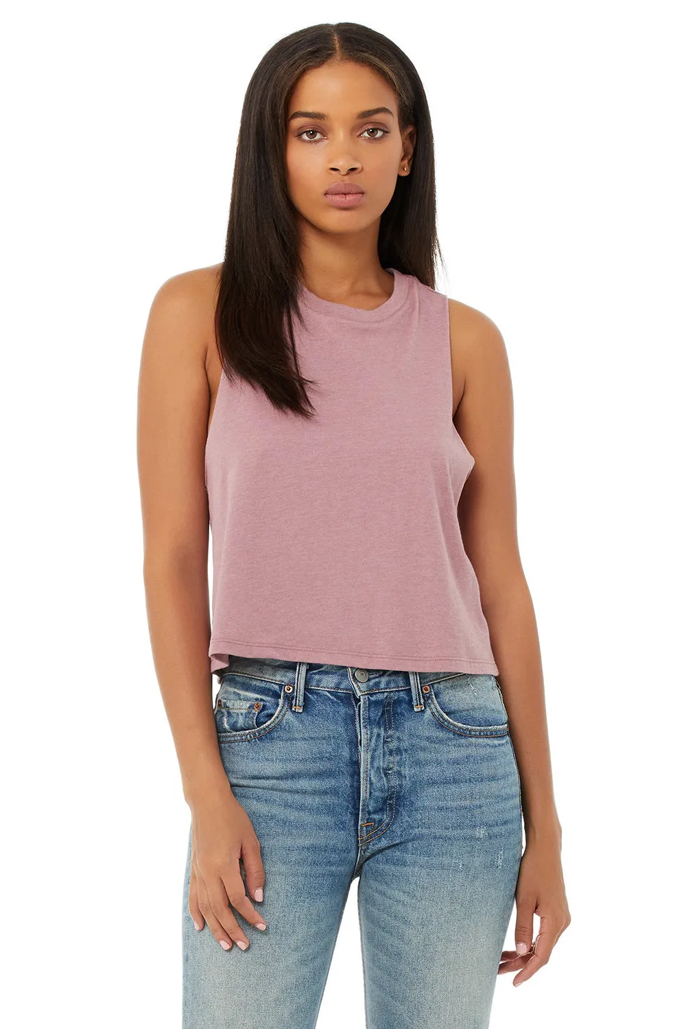 Bella   Canvas Womens Cropped Tank Top - Heather Orchid