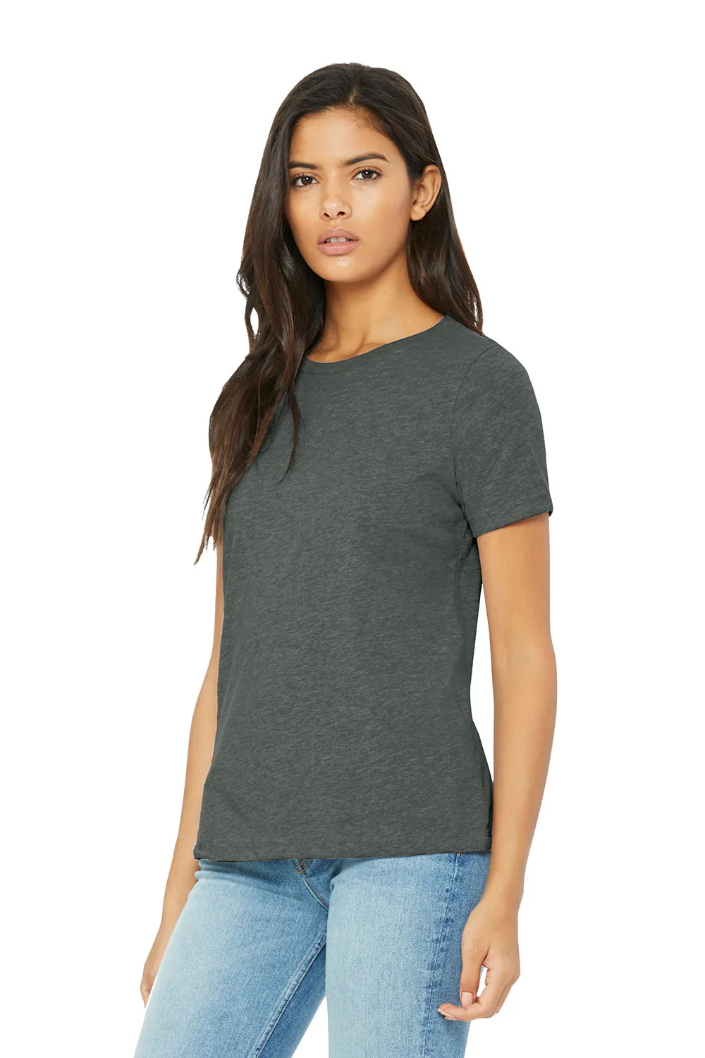 Bella   Canvas Womens CVC Short Sleeve Crewneck T-Shirt - Heather Deep Grey