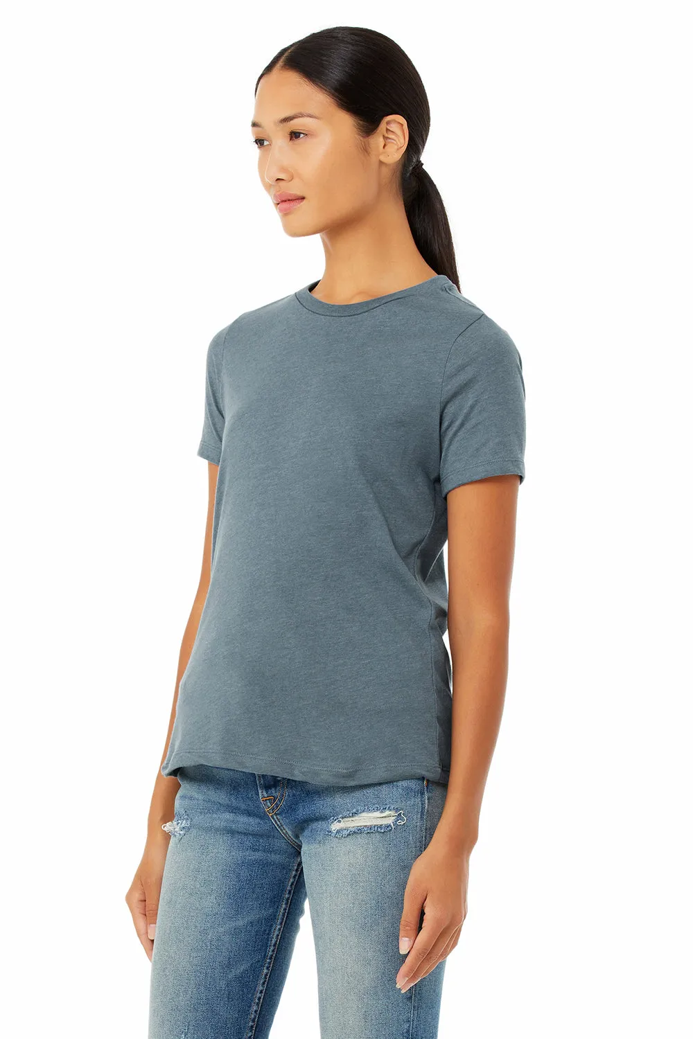 Bella   Canvas Womens CVC Short Sleeve Crewneck T-Shirt - Heather Slate Blue