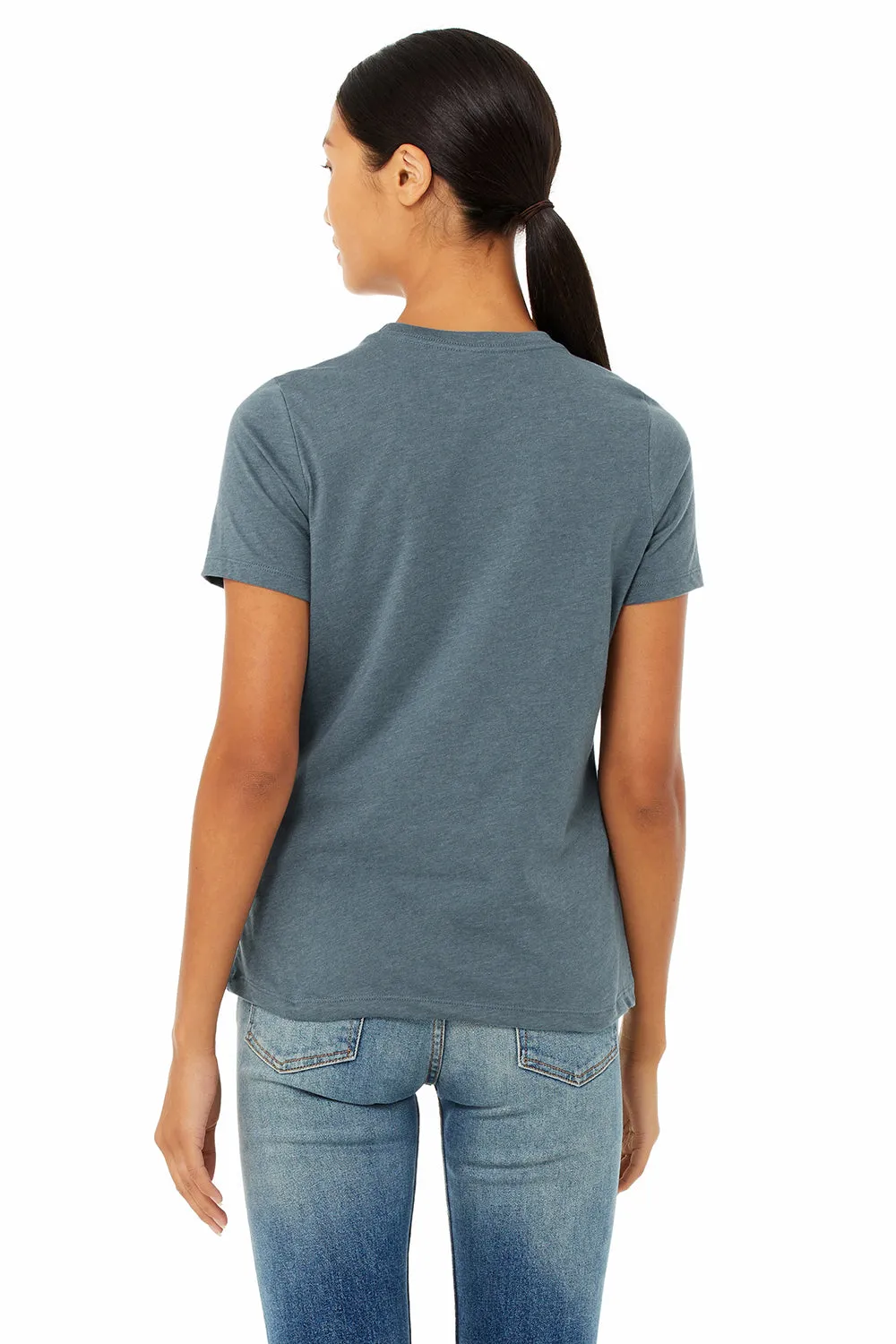 Bella   Canvas Womens CVC Short Sleeve Crewneck T-Shirt - Heather Slate Blue