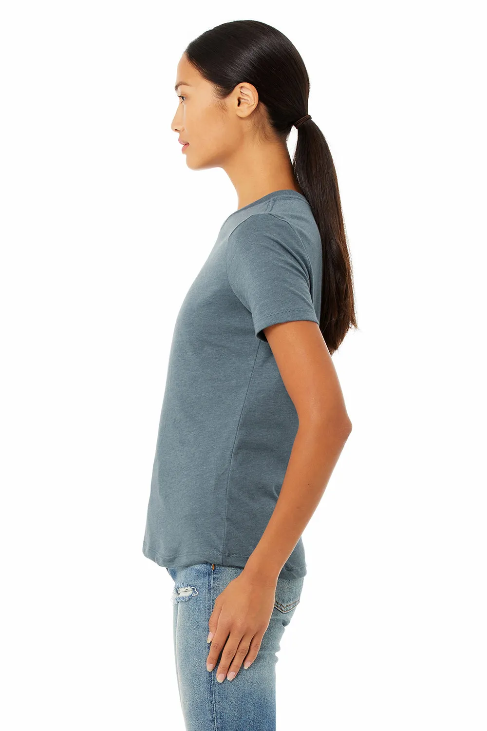 Bella   Canvas Womens CVC Short Sleeve Crewneck T-Shirt - Heather Slate Blue