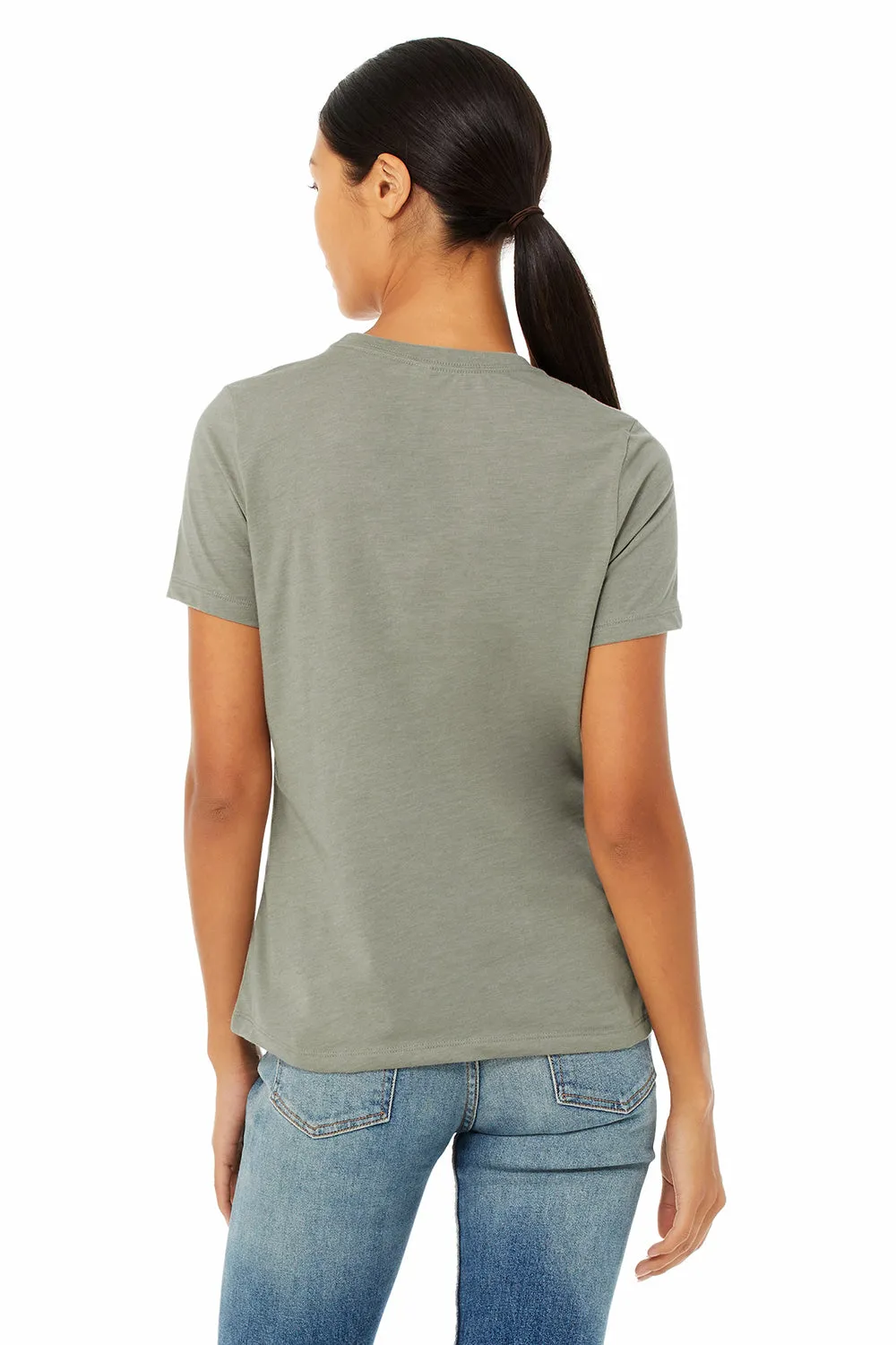 Bella   Canvas Womens CVC Short Sleeve Crewneck T-Shirt - Heather Stone
