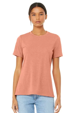 Bella   Canvas Womens CVC Short Sleeve Crewneck T-Shirt - Heather Sunset Orange