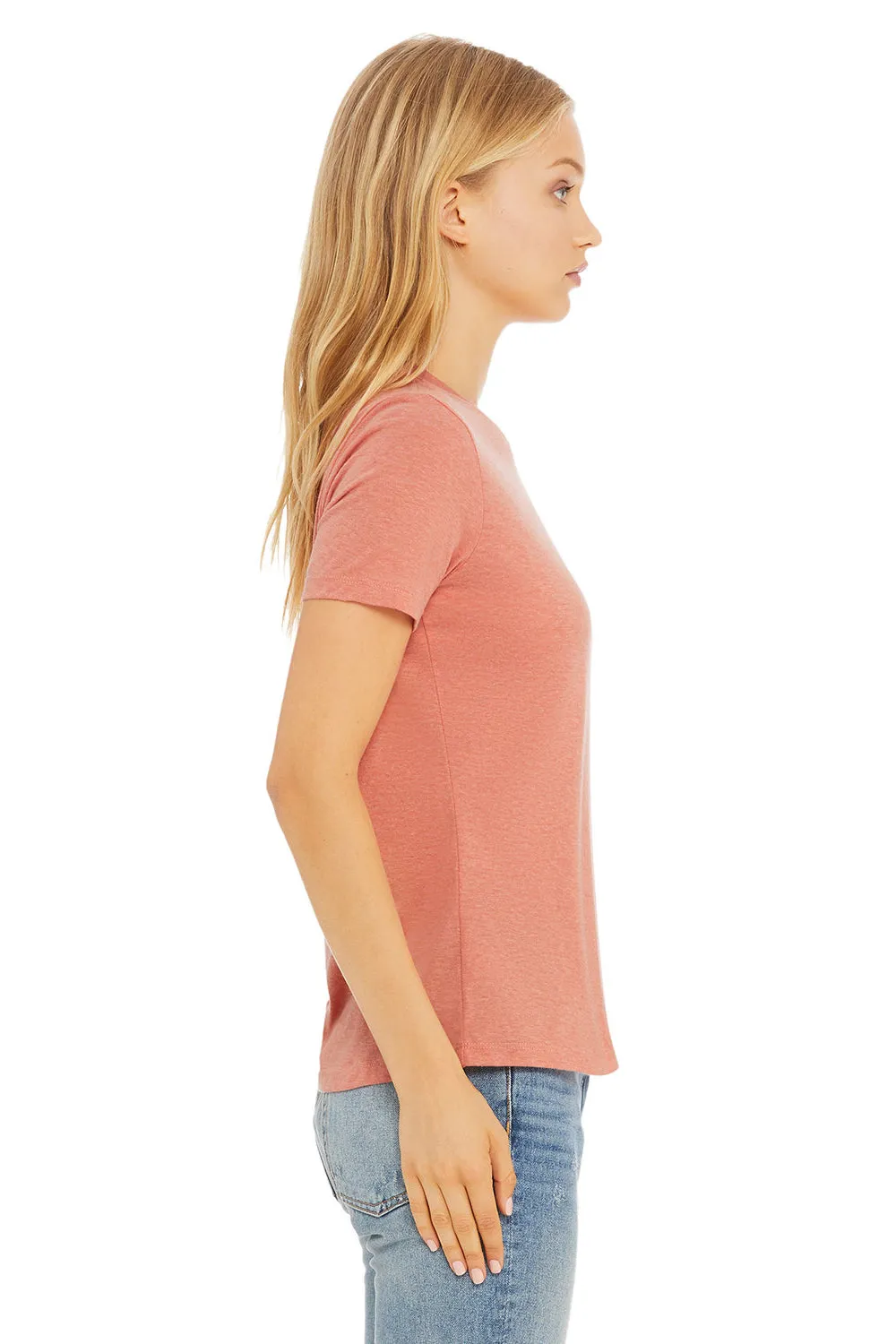 Bella   Canvas Womens CVC Short Sleeve Crewneck T-Shirt - Heather Sunset Orange