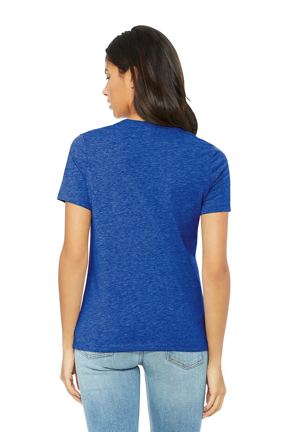 Bella   Canvas Womens CVC Short Sleeve Crewneck T-Shirt - Heather True Royal Blue