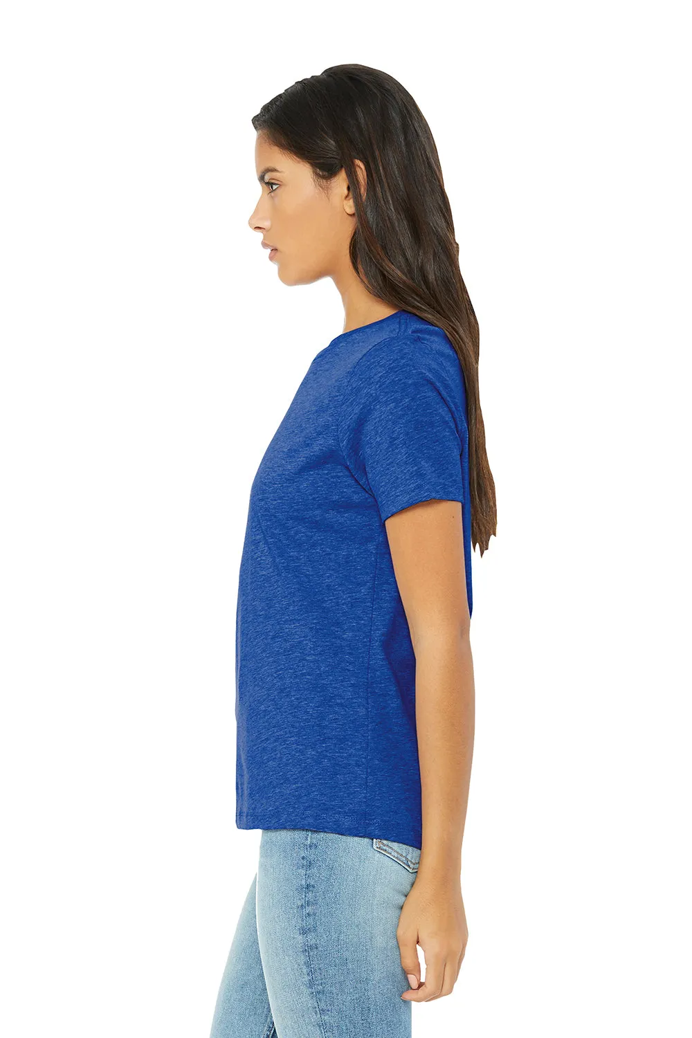 Bella   Canvas Womens CVC Short Sleeve Crewneck T-Shirt - Heather True Royal Blue