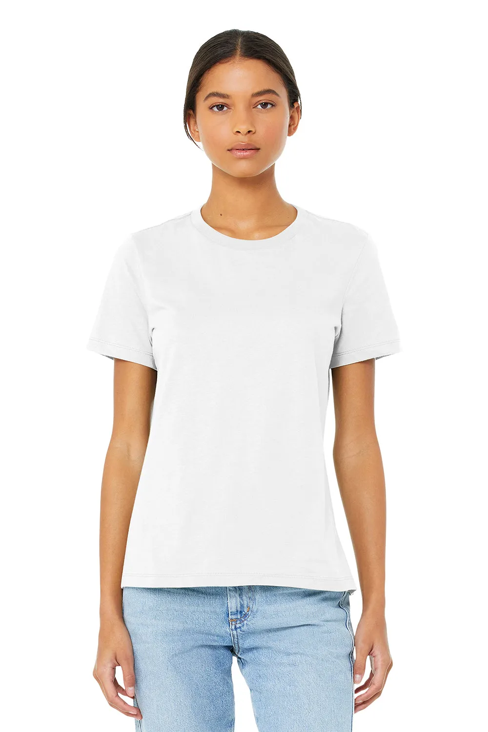 Bella   Canvas Womens CVC Short Sleeve Crewneck T-Shirt - Solid White