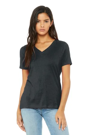 Bella   Canvas Womens CVC Short Sleeve V-Neck T-Shirt - Heather Dark Grey