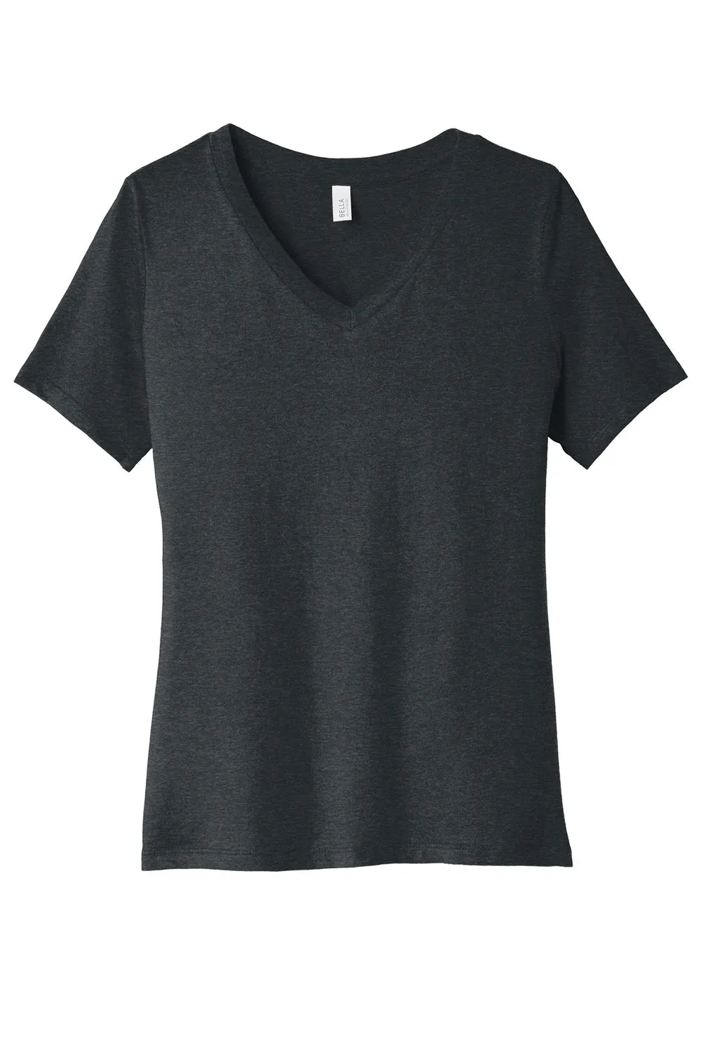 Bella   Canvas Womens CVC Short Sleeve V-Neck T-Shirt - Heather Dark Grey