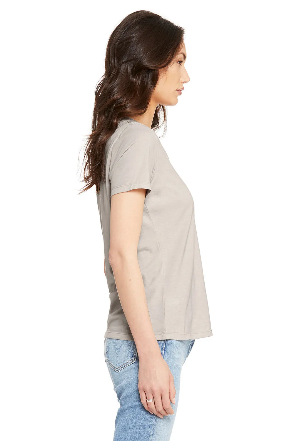 Bella   Canvas Womens CVC Short Sleeve V-Neck T-Shirt - Heather Dust