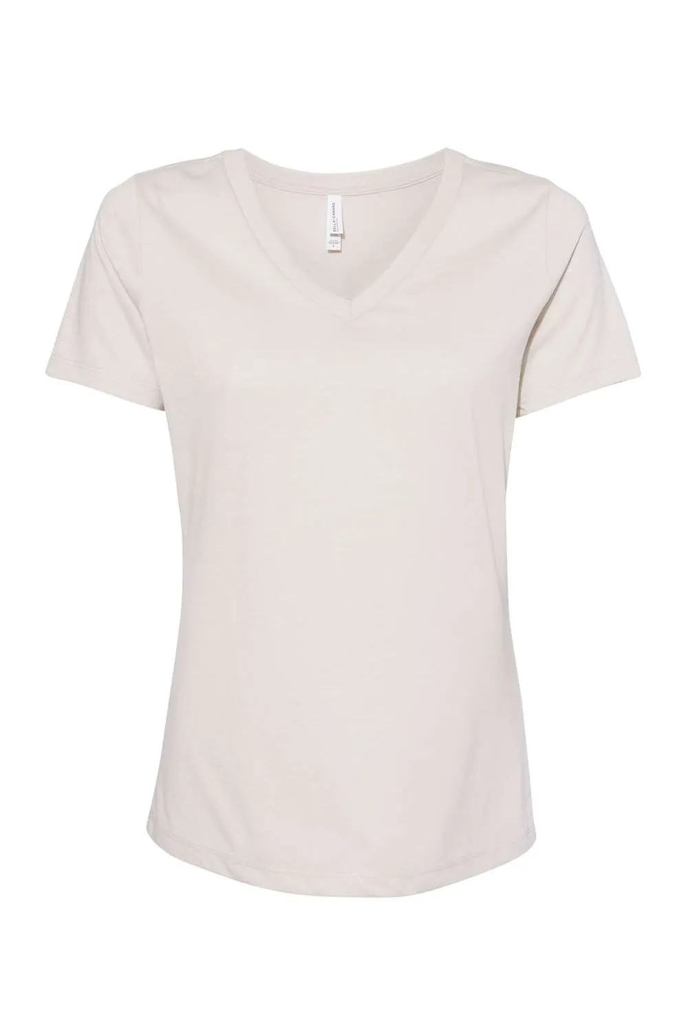 Bella   Canvas Womens CVC Short Sleeve V-Neck T-Shirt - Heather Dust