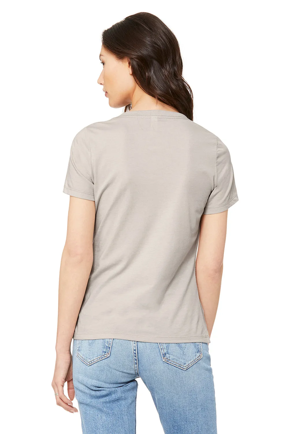 Bella   Canvas Womens CVC Short Sleeve V-Neck T-Shirt - Heather Dust