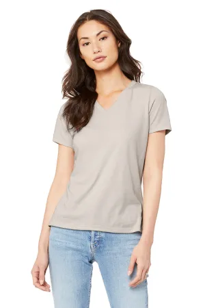 Bella   Canvas Womens CVC Short Sleeve V-Neck T-Shirt - Heather Dust