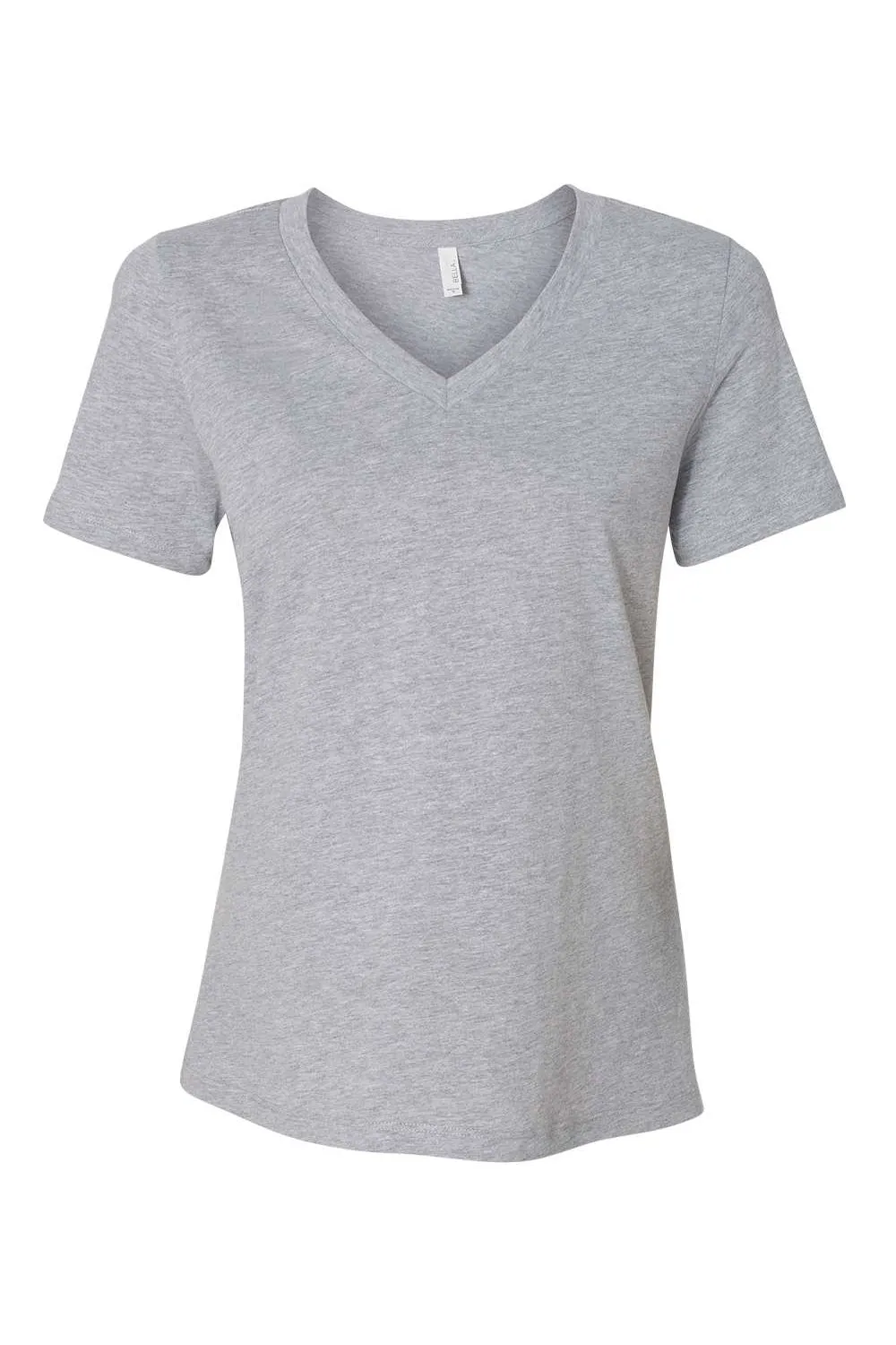 Bella   Canvas Womens CVC Short Sleeve V-Neck T-Shirt - Heather Grey