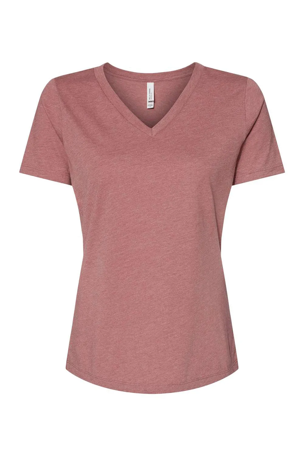 Bella   Canvas Womens CVC Short Sleeve V-Neck T-Shirt - Heather Mauve