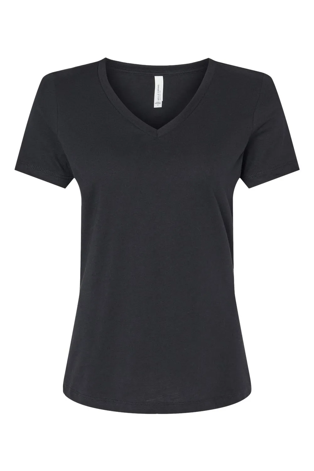 Bella   Canvas Womens CVC Short Sleeve V-Neck T-Shirt - Solid Black