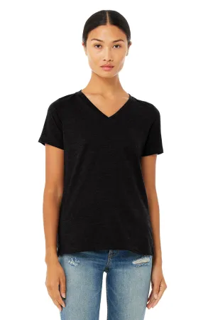 Bella   Canvas Womens CVC Short Sleeve V-Neck T-Shirt - Solid Black