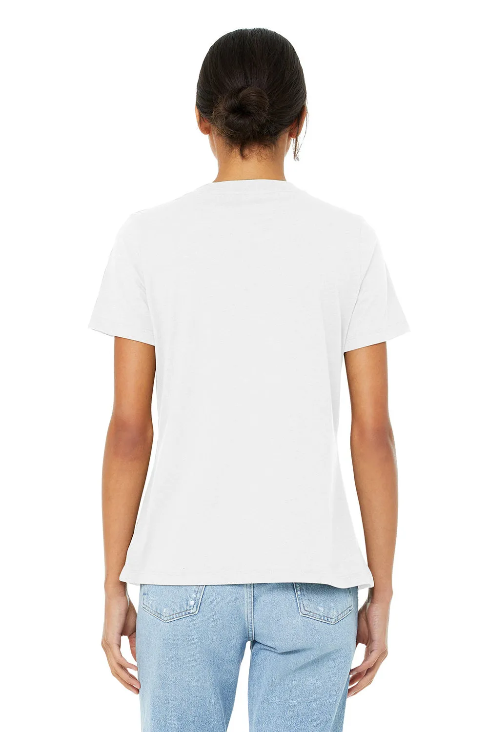 Bella   Canvas Womens CVC Short Sleeve V-Neck T-Shirt - Solid White