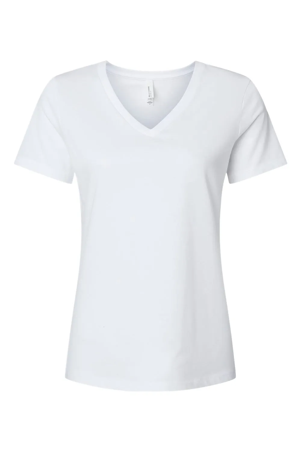Bella   Canvas Womens CVC Short Sleeve V-Neck T-Shirt - Solid White